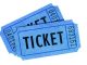 Two tickets blue front view isolated